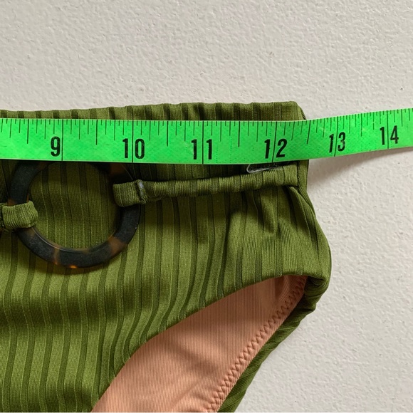 J Crew Size Small Wide-Rib High-Rise Bikini Bottom in Canteen Green NWT - Picture 10 of 12